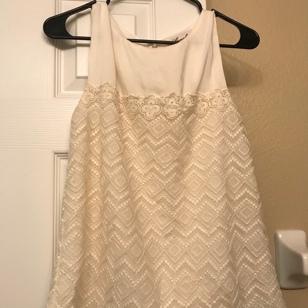 cream blouse with lace